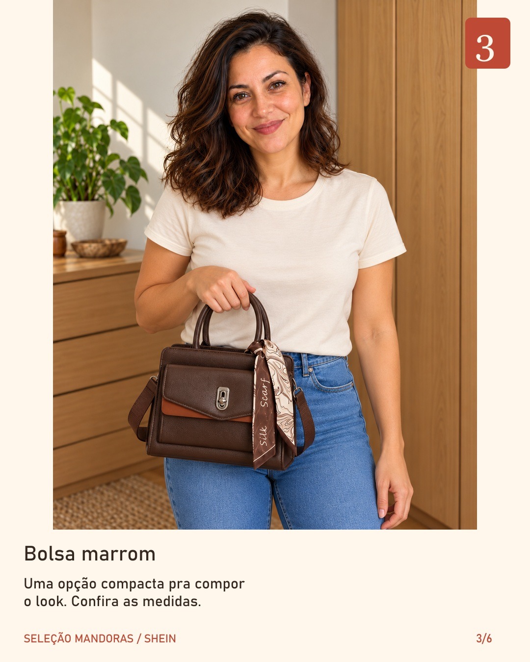 Bolsa marrom café na seleção Mandoras