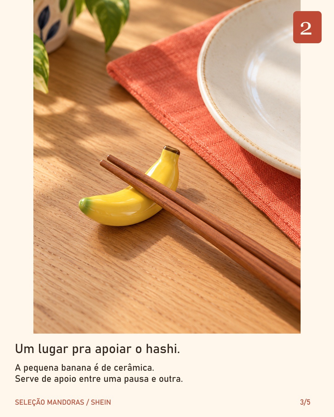 Apoios para hashi de cerâmica na seleção Mandoras